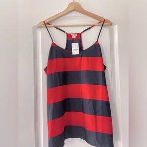 J. Crew Factory navy/red wide stripe tank.